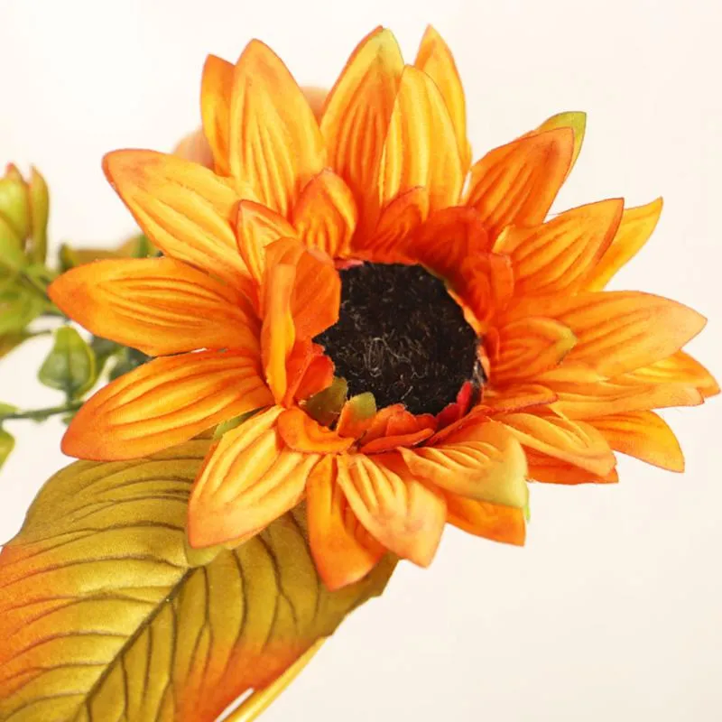 Ghirlande di Fiori Decorativi 25CM Anello di Metallo Matrimonio Ringraziamento Ghirlanda del Raccolto Girasole Artificiale Cerchio di Zucca Casa| Appendere alla parete della porta del carattere