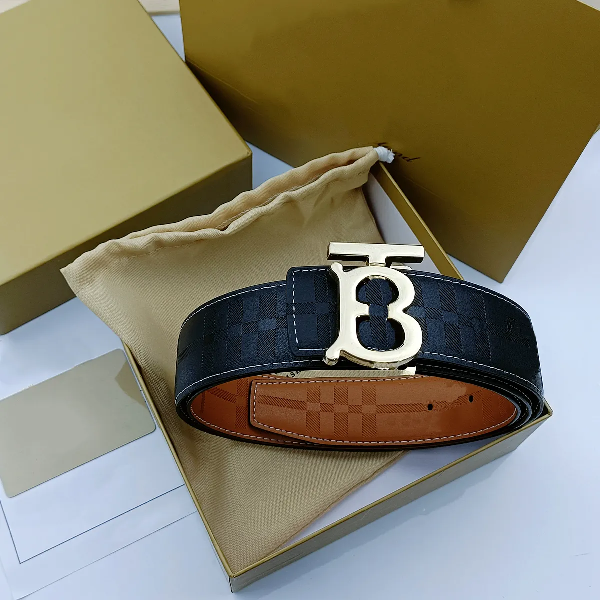 luxury Designer belt mens belt classic reversible belts Stripe stamp Pin buckle belts gold and silver buckle casual width 3.8cm size 105-125cm fashion gift very nice