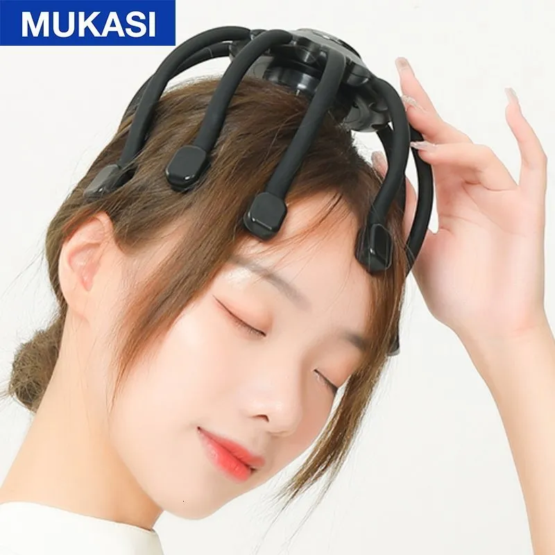 Head Massager Octopus Scalp Head Massager Elektrisch massage-instrument met Bluetooth-muziekvibratie voor ontspannen stress_voghion.com