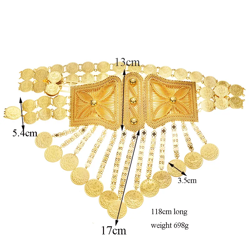 Gold Plated Chain Belt For Saree With Coin Accents For Bridal Wedding Dress  Ethnic Metal Sash For Women From Iran And Iraq 230225 From Jiao07, $22.29