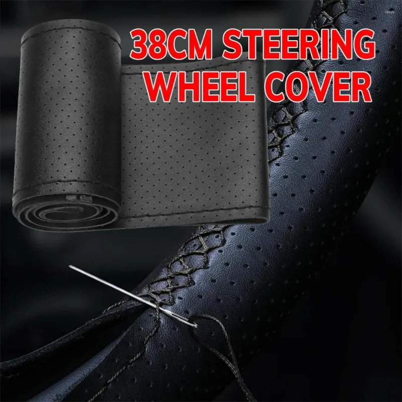 Steering Wheel Covers Universal 1pc Car Cover Non-slip Microfiber Leather Steerings Wheels Practical Auto Interior Accessories