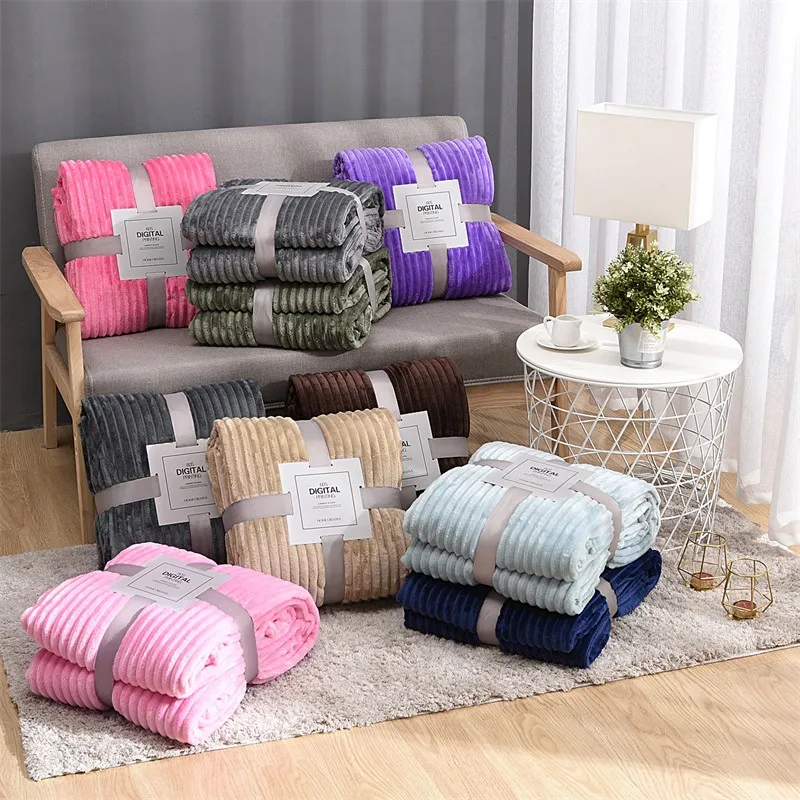 快適な肌にやさしい毛布の家の柔らかい毛布大人の子供たちカーペット家のテキスタイルの寝具用品17色