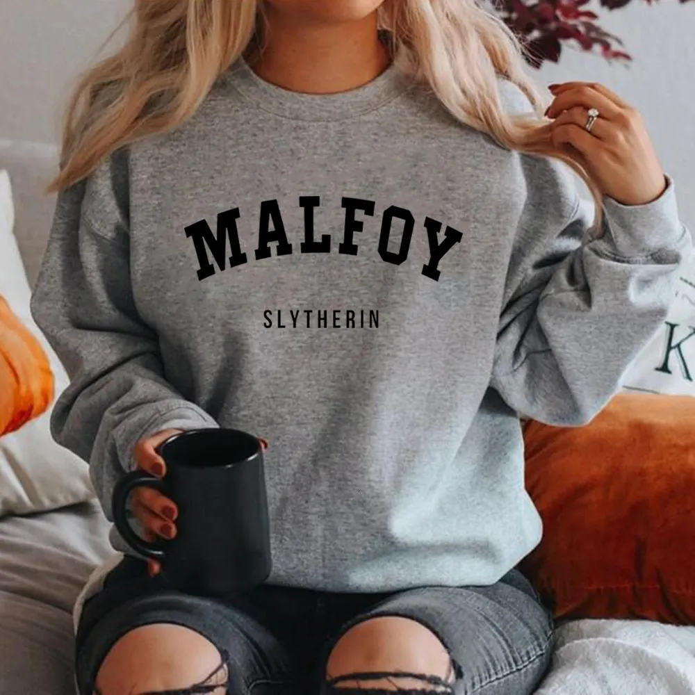 Womens Hoodies Sweatshirts Malfoy Wizard House Sweatshirt Draco Woman Crewneck Hoodie Harajuku Pullovers Unisex Casual Tops 230227