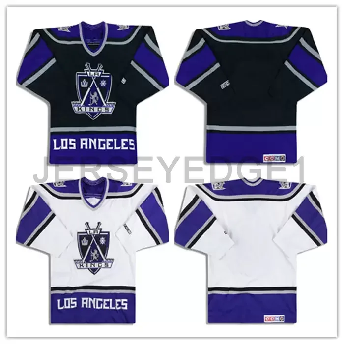 2023 Anpassad vintage 1999-02 La Kings 20 Luc Robitaille CCM Jersey 4 Rob Blake Home Away Black White Hockey Jerseys Alla namnnummer Sömda S-5XL