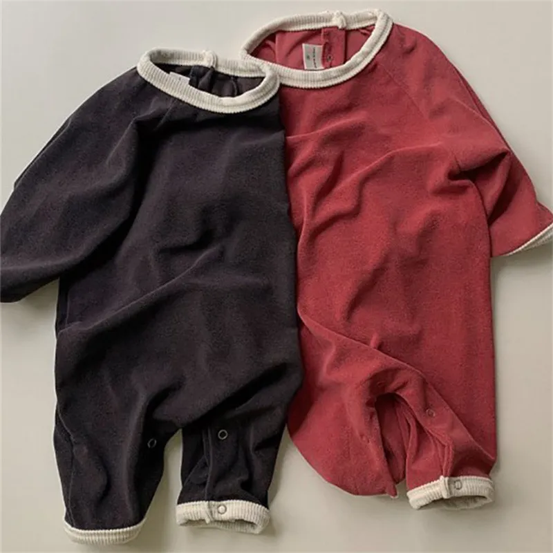 Jumpsuits 3335B born Clothes Baby Jumpsuit Autumn Color Matching Boy's Climbing Clothes Girl's Clothes 230228