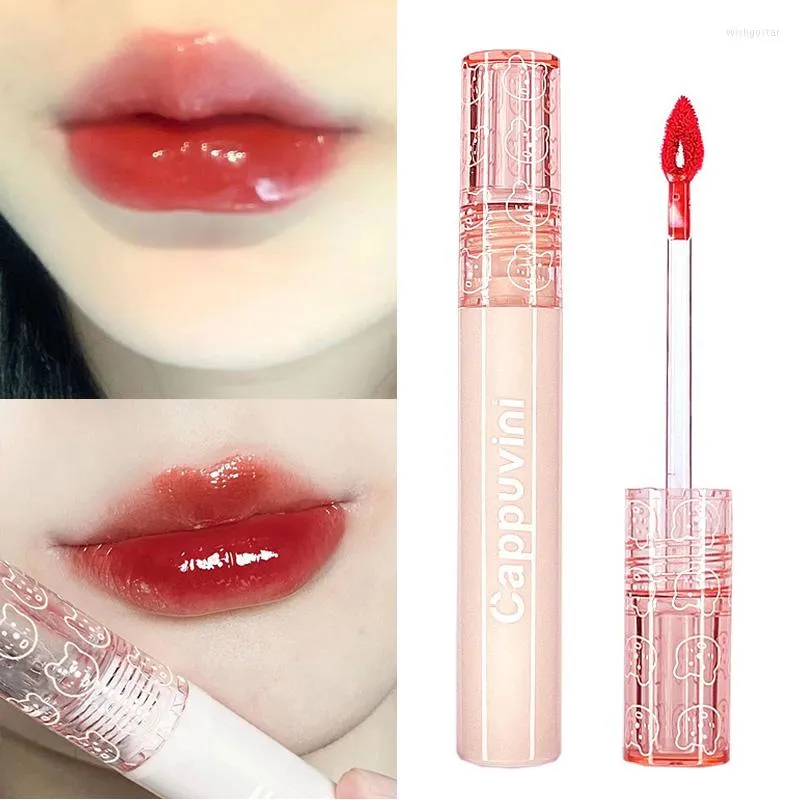 Brillant à lèvres miroir liquide cerise rose étanche rouge à lèvres huile maquillage longue durée beauté hydratant teinte claire