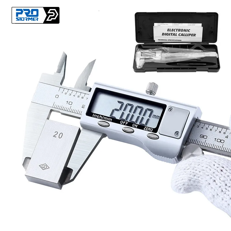 Vernier Calipers 0-150mm Paslanmaz Çelik/Plastik LCD Dijital 6 inç Enstrüman Derinlik Ölçüm Aletleri Prostormer 230227