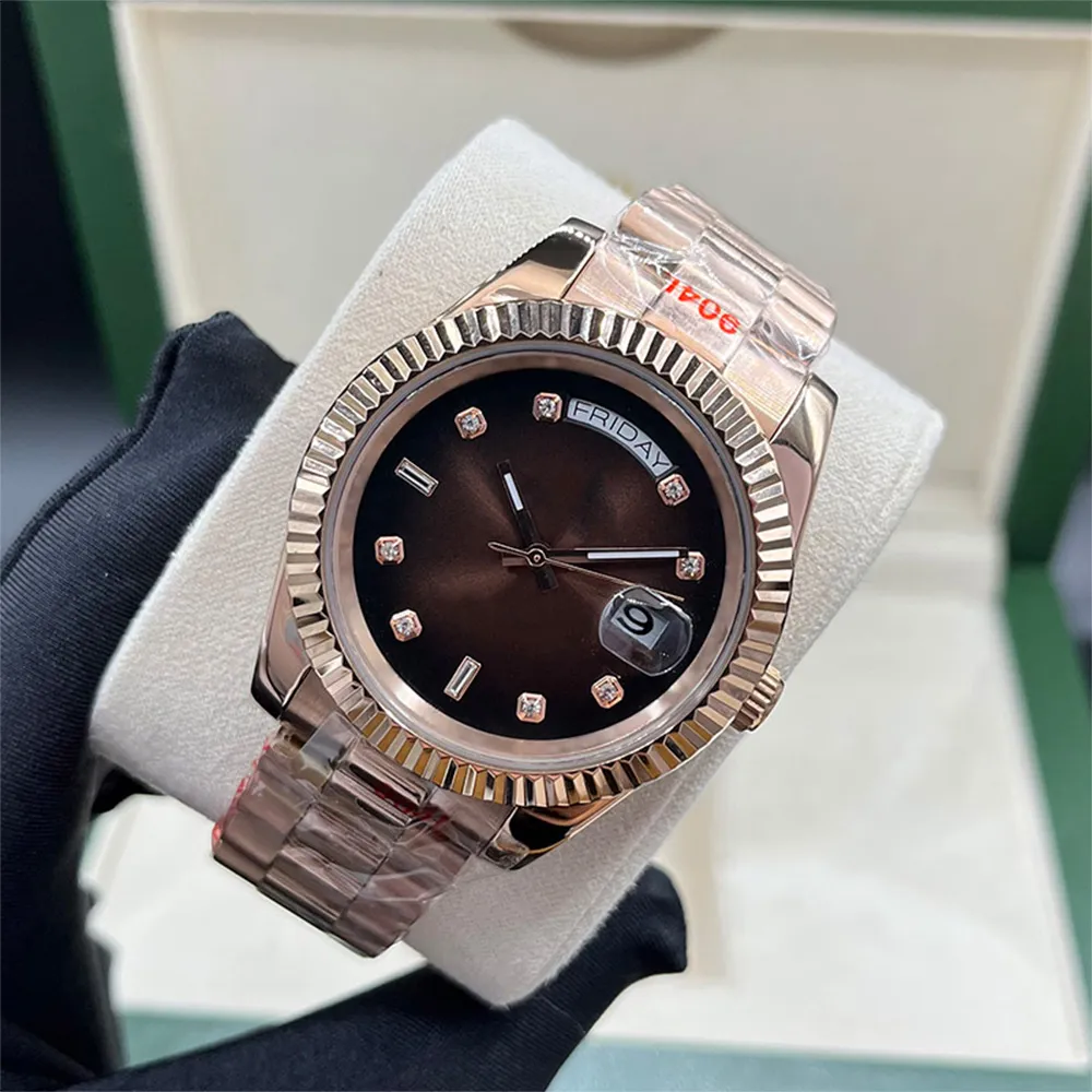 Męskie zegarki z mechanizmem automatycznym Kalendarz/data Diamentowy zegarek damski Luminous wodoodporne zegarki na rękę Luksusowy składany zegarek na rękę 41/36/31/28mm