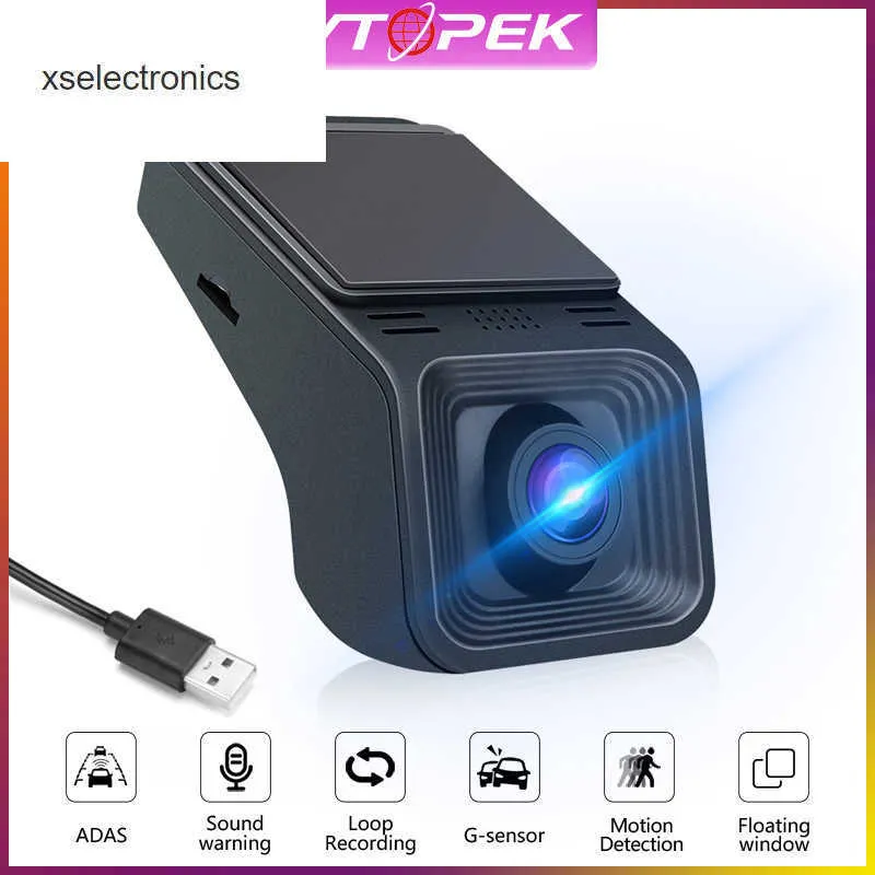 Mise à jour Vtopek ADAS Usb voiture DVR Dash caméra enregistrement en boucle pour lecteur multimédia Android automatique Type caché détection de mouvement avec carte SD voiture DVR