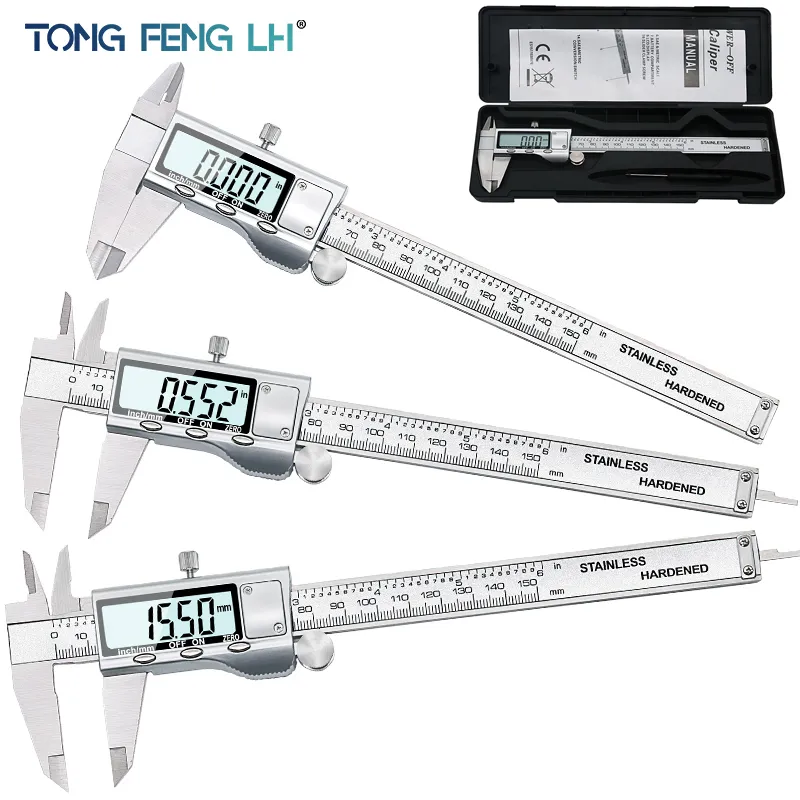 150mm Stainless Steel Electronic Caliper – 0.01mm Accuracy, 6 Inch Measuring Tool