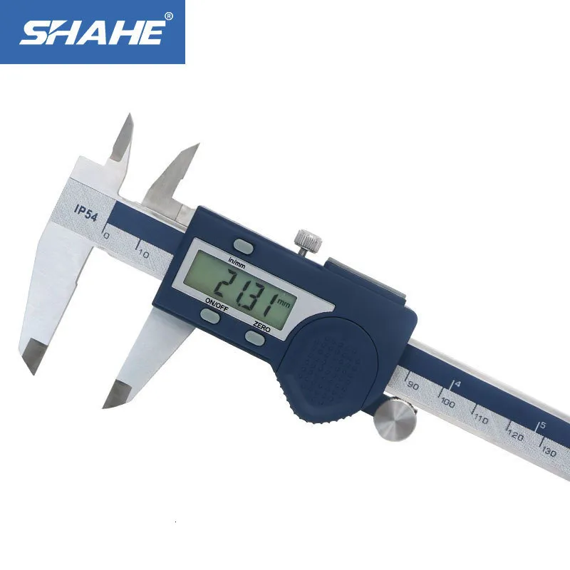 الفرجار Vernier Shahe IP54 مقاوم للماء الرقمية الفولاذ المقاوم للصدأ الفولاذ المقاوم للصدأ الفلسفة 150 ملم أدوات القياس 230227