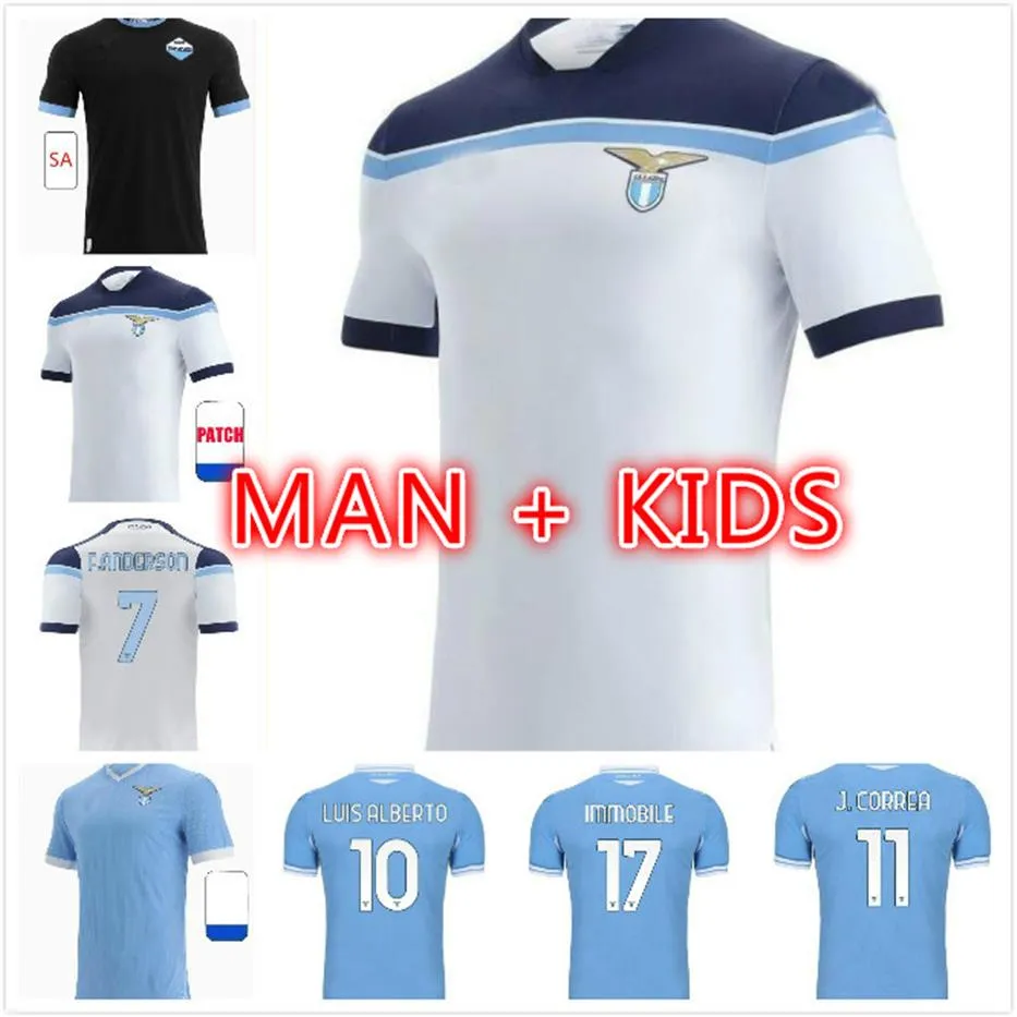 Hombres Niños kits 21 22 LAZIO Camisetas de fútbol 2021 2022 LOCAL visitante Tercero INMÓVIL LULIC LUIS ALBERTO SERGEJ Camiseta de fútbol camisetas de 3346