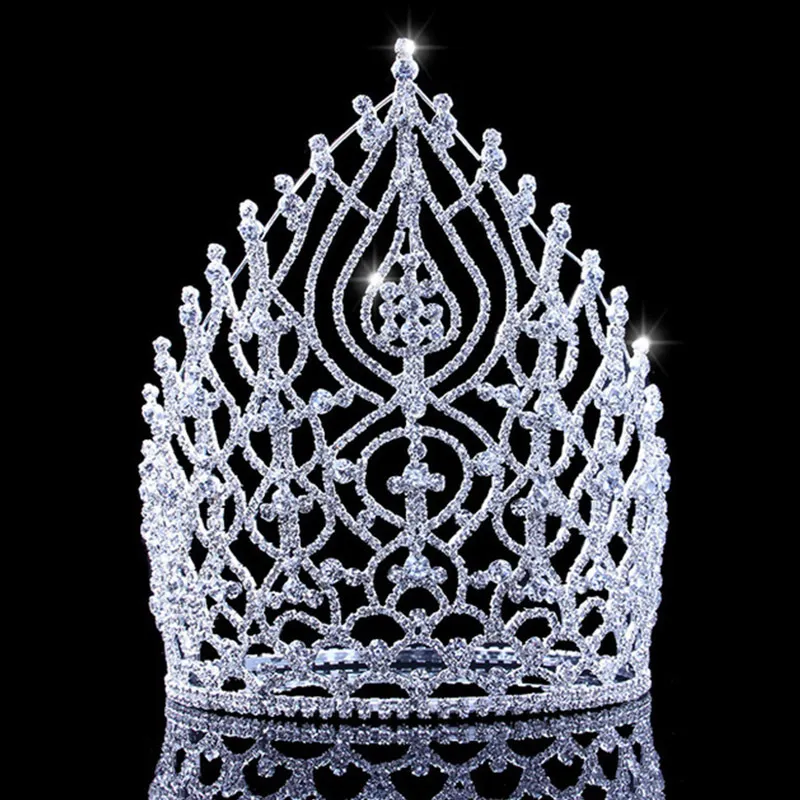 Праздничная роскошная огромная корона свадьба тиара алмазной барокко свадебные уборы.