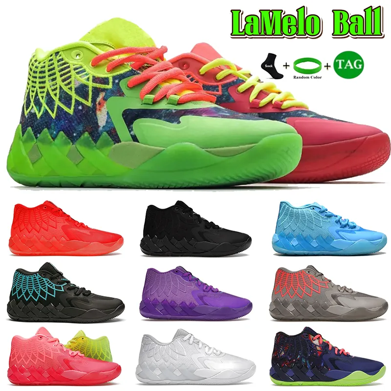 LaMelo Ball Basketball Shoes MB.01 Purple Glimmer Supernova Black Red
