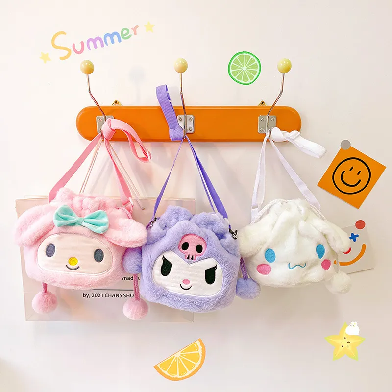 Kuromi Plush Backpacks Cartoon soft Plush toy single-shoulder bags/backpack Stuffed Animals for kids and girls gift E28