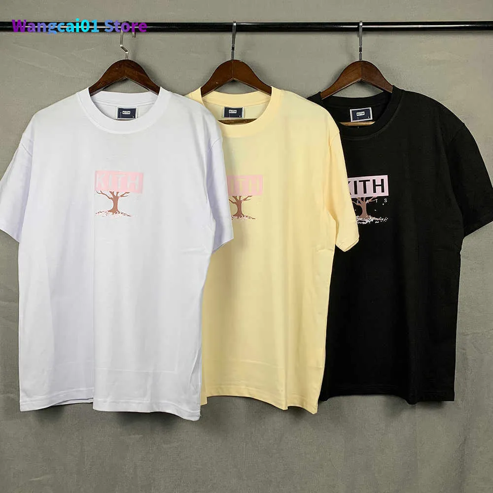 Men's T-Shirts Top Quality Kith Treats Box Fahion T Shirt Men 1 1 KITH Tokyo Limited Cherry Tree Women T Shirt Oversize Tops Summer Sty 0301H23