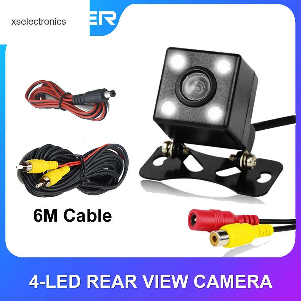 Atualize a câmera traseira de visualização traseira nova do carro HD Backup da câmera de veículo de backup de veículo 4 LED Night Vision Parking Câmera de estacionamento DVR de carro amplo angular DVR