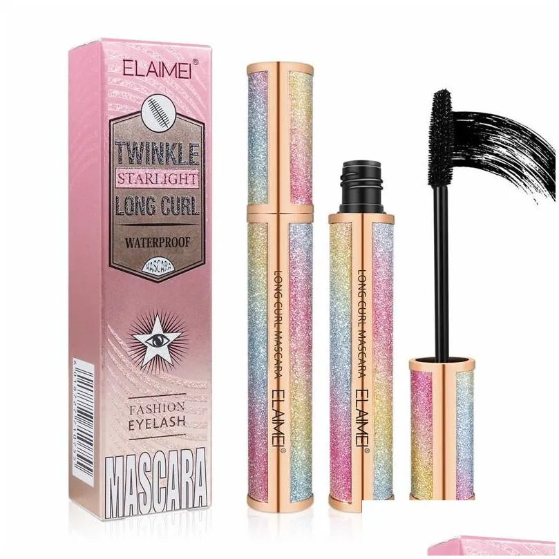 Mascara Elaimei 4D Volume imperméable à l'eau soie Curl fibre cils étoilé Extension de cils noir épais Mascaras cosmétiques livraison directe Heal Dhevn