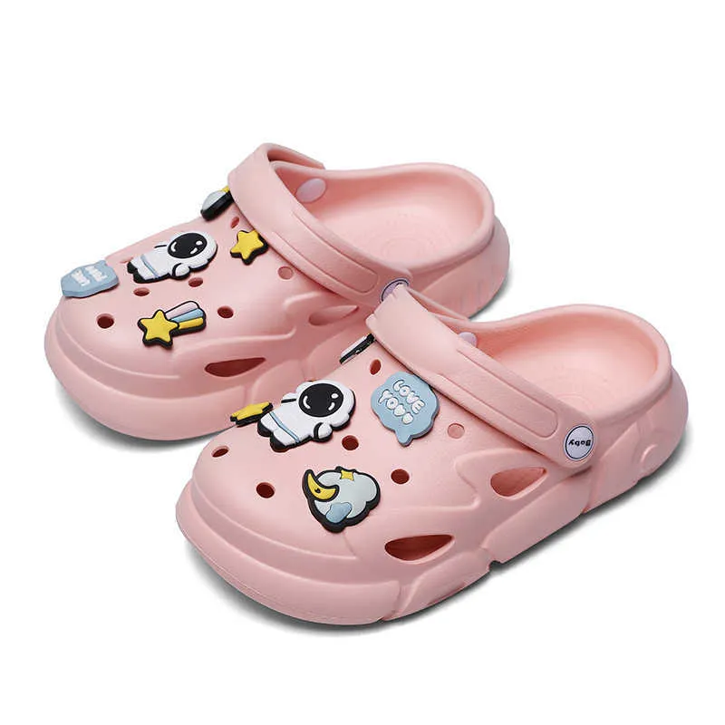 샌들 2023 New Girls Clogs Children Sandals 612 년 어린이 캐주얼 여름 신발 스포츠 소프트 두꺼운 밑창 슬리퍼 소녀 무료 배송 z0225