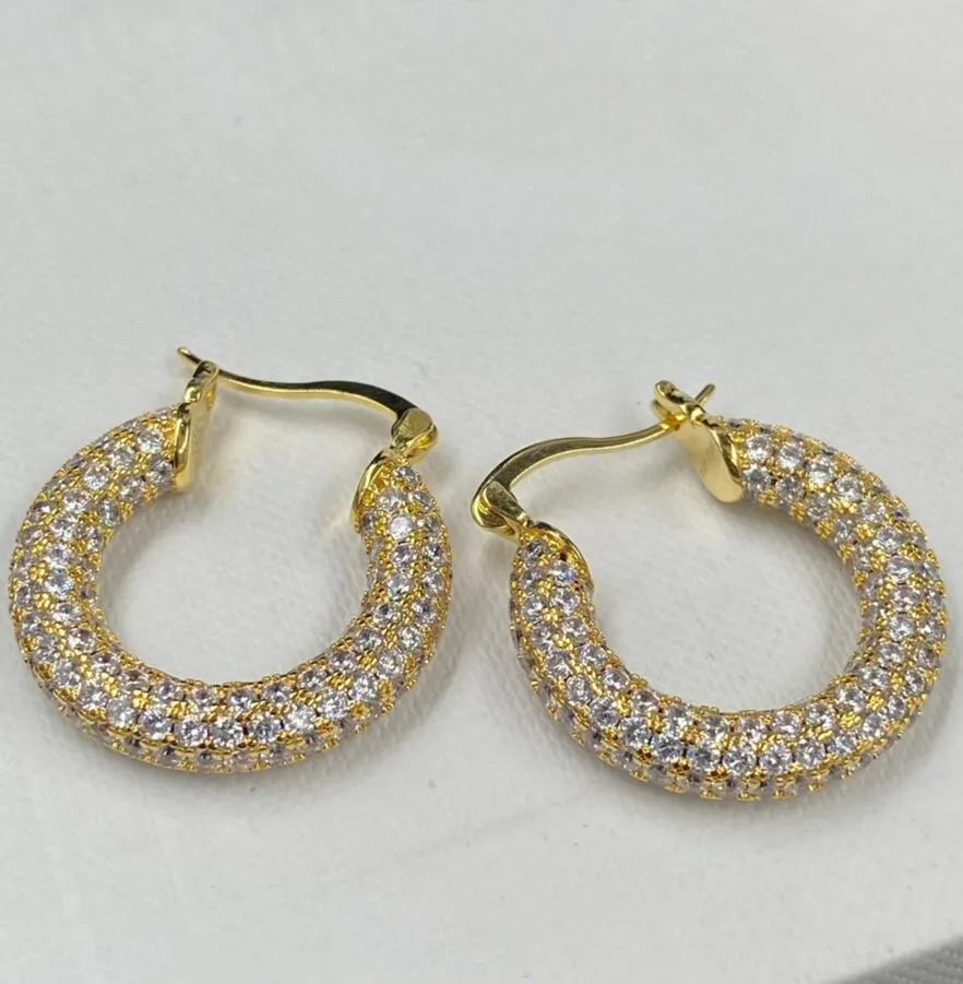 Enkel modehoppörhängen Aretes Orecchini Kvinnor Designer Crystal Circle Dangle Earndrops Earring har stämpel med låda