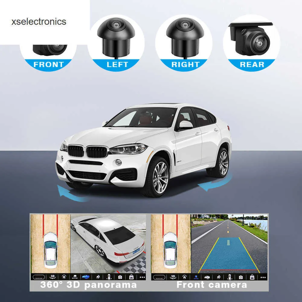 Atualizar 360 Câmera panorâmica HD traseiro / frontal / esquerda / direita 360 acessórios panorâmicos para carro Android Radio Car DVR