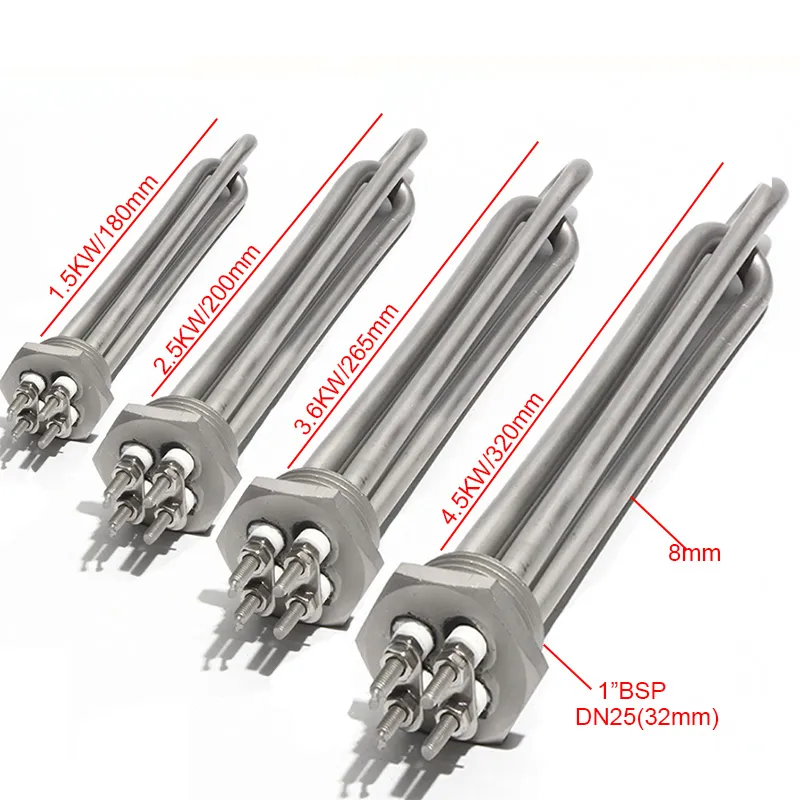 모든 304SUS 온수기 침수 가열 요소 DN25 1 