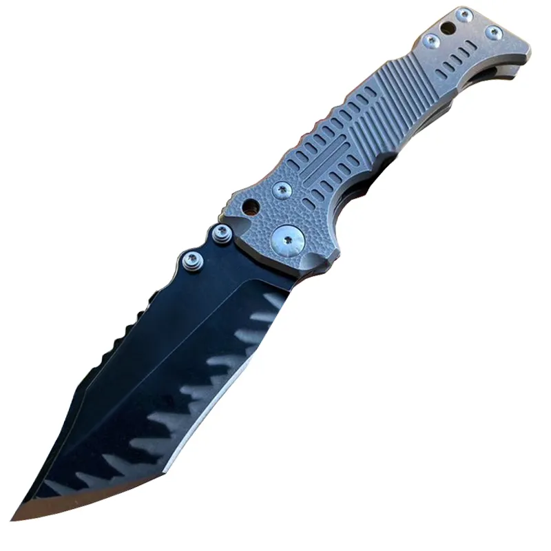 Främjande MBB T-1 Strong Tactical Folding Knife Z-Wear Black Titanium Coating Stone Wash Blad CNC TC4 Titaniumlegering Handtagning av fickmappknivar med detaljhandelslådan