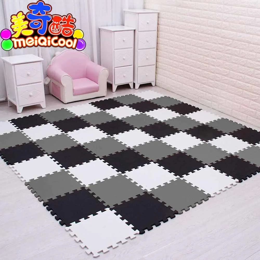 Spela mattor mei qi cool baby eva skum lek pusselmatta för barn som är sammanlåsande träningsplattor golvmatta matta varje 29x29x0,8 cm playmat 230227