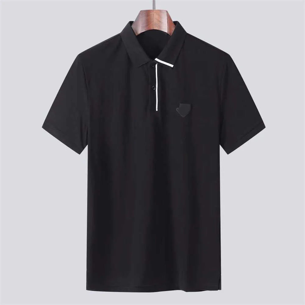 2023 Luxury Designer Mens Polos Dress T Shirt Embroidery Letter Printed Tops Cotton Thick Breathable Short Sleeve Tees Casual Summer Men's Polos Black and White M-XXXL