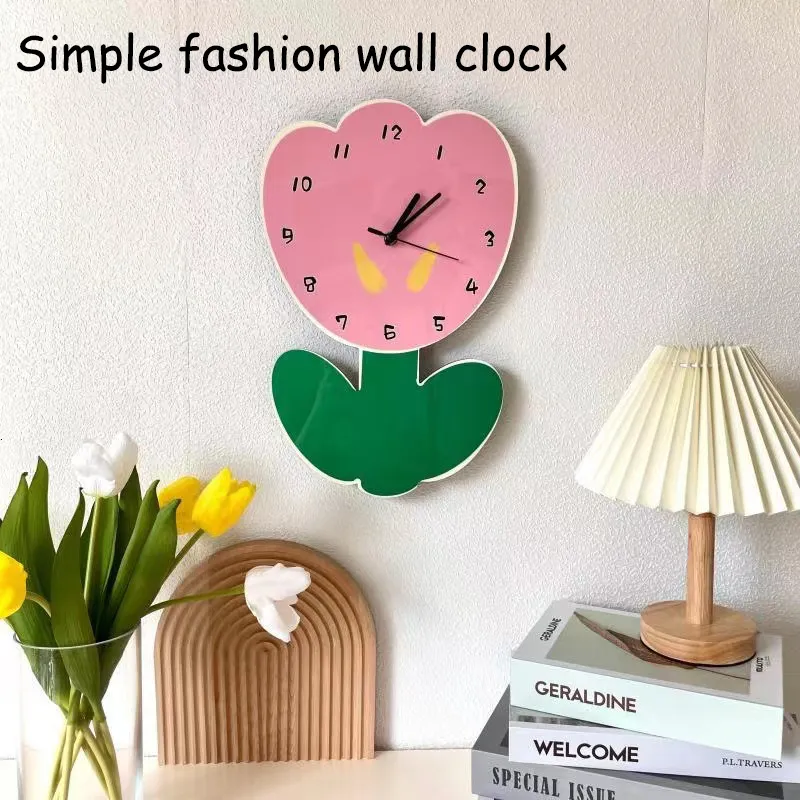 Horloges murales Creative Cartoon Décoration Muet Salon Enfants Maternelle Fleuriste Ornements Mignons 230228