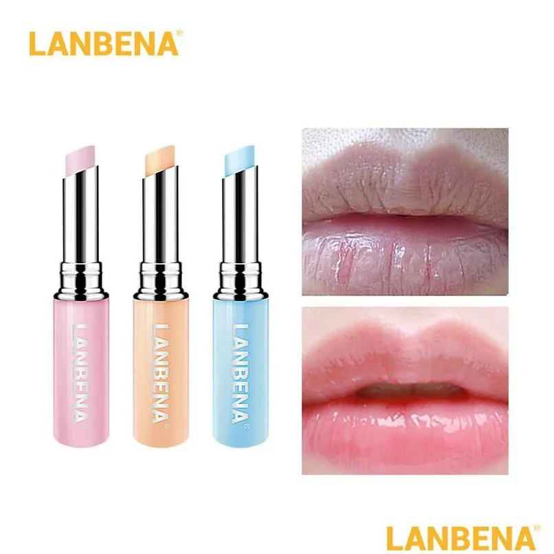 Bálsamo para os lábios Lanbena Chameleon longlasting hidratante nutrimento natural Reduzir linhas finas Mudança de temperatura Cuidado Drop Drop Drop Dhvg1