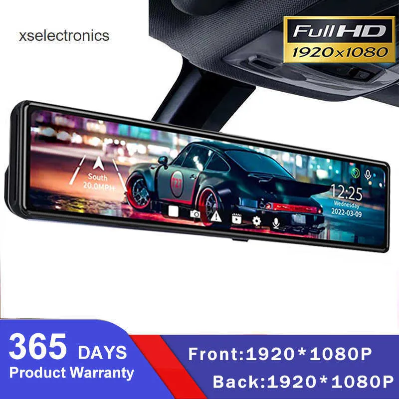 تحديث Car DVR Mirror Dash Cam Dual Lens Dashcam Car Camer