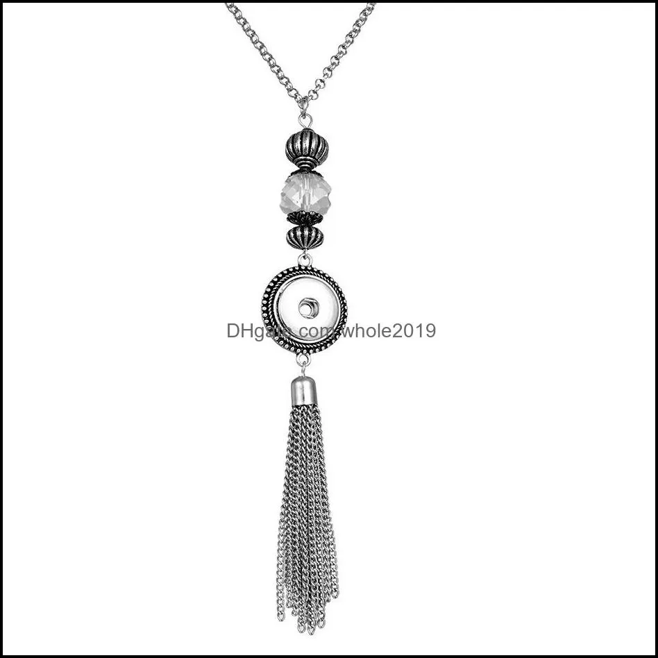 Anhänger Halsketten Mode Kristall Quaste Halskette 18mm Ginger Snap Für Frauen Schmuck Geschenke Drop Lieferung Anhänger Dhawz