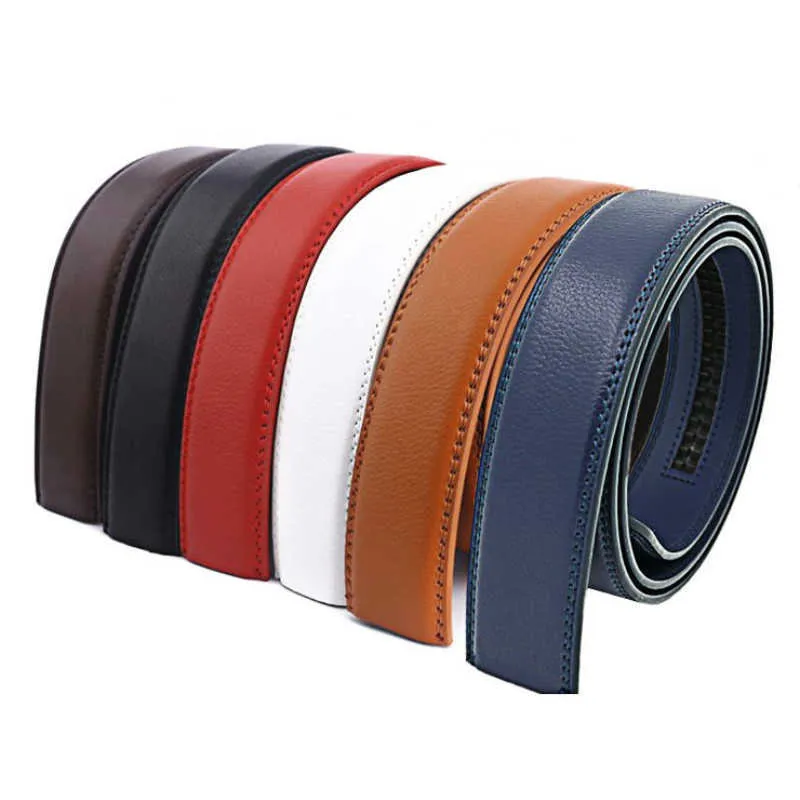 Bälten Nya manliga automatiska spännebältenno Buckle Belt Brand Men High Quality Manlig äkta remmar Bälten Real Leather 35cm 31cm Z0228