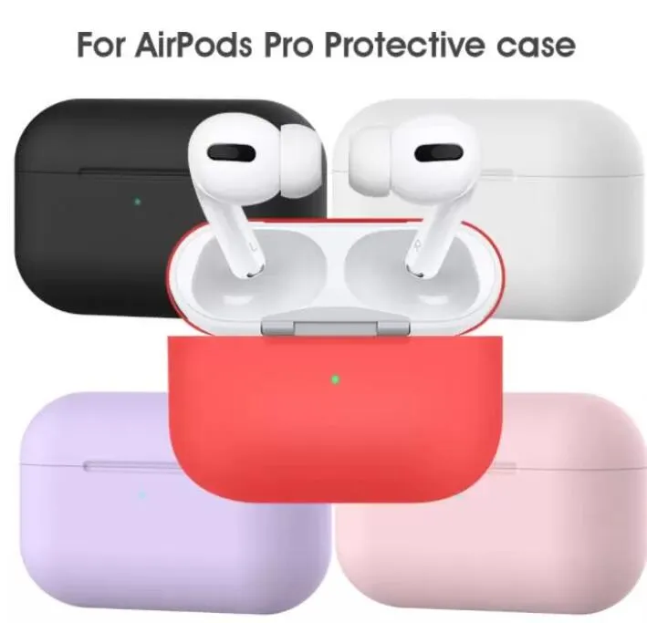 Per Apple Airpods Custodie Silicone Soft Ultra Thin Protector Airpod Cover Earpod Case Anti-drop Airpods pro Custodie Spedizione DHL