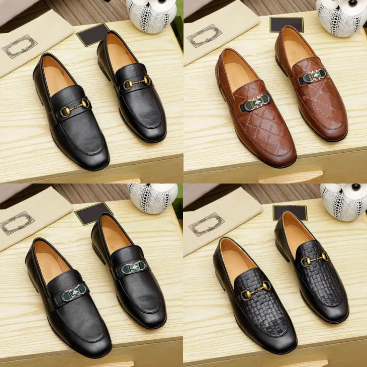 Top Men Loafers Luxurious Designers Shoes Genuine Leather Brown black Mens Casual Designer Dress Shoes Slip On Wedding Shoe with box 38-46