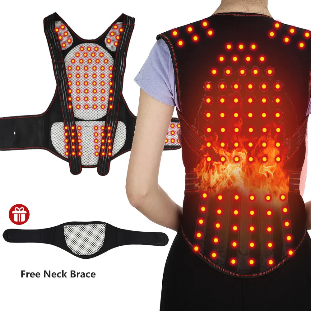 Rugmassager Toermalijn Zelfopwarming Magnetische therapie Ondersteuningsriem Schouder Rug- en nekmassager Ruggengraat Lumbale Brace_voghion.com