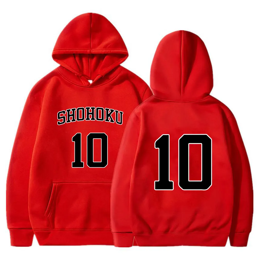 Men's Hoodies Sweatshirts Anime SLAM DUNK Sakuragi Hanamichi 10 Number Hoodie Sweatshirt 230228