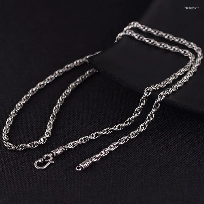 Chains Thai Silver Classic Retro Rope Necklaces For Man Women S925 Sterling Long Chain Cross Jewery