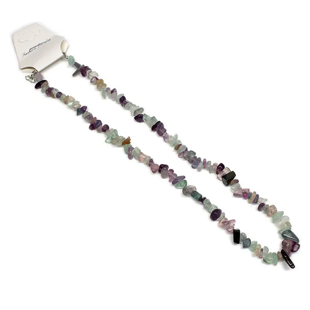 Natürliche Rohstein Halsketten Unregelmäßige Kristall Chip Amethyst Fluorit Rosenquarz Perlen Halskette Für Frauen Schmuck