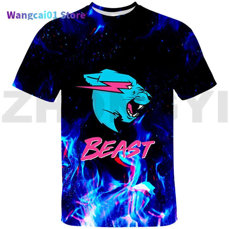 メンズTシャツヒップホップ3DアニメMr Wolf Beast Lightning Cat TシャツTEE特大Tシャツストリートウェアサマーズメンズ服グラフィックTシャツ0228H23