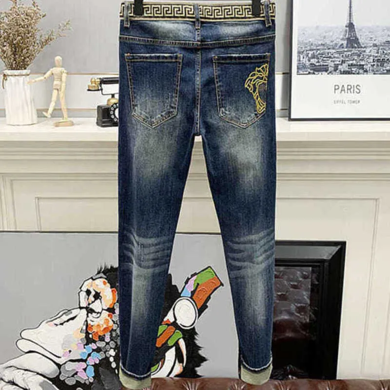Мужские джинсы дизайнерские мешковатые джинсы мужские брюки повседневные брюки вышитые мужские спортивные штаны BNRH TW92