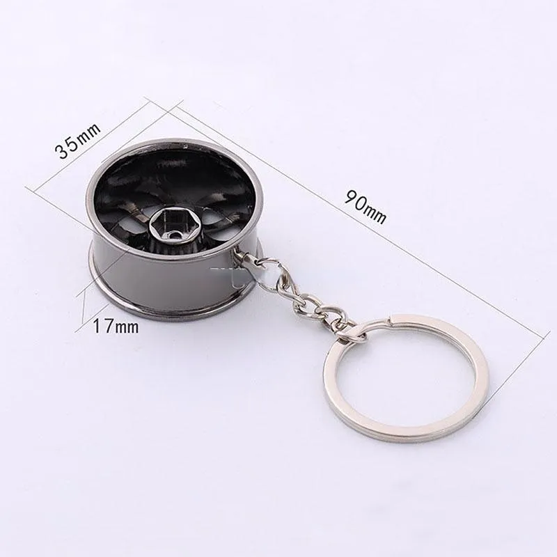 أزياء Metal Wheel Hub Rings Auto Sports Carchain Cheychain keychain قلادة الفضة الذهبية معلقة