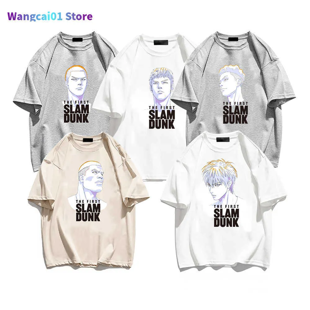 Men's T-Shirts Slam Dunk Japanese Anime Streetwear Unisex T-shirt Fashion the First Xiangbei Team Harajuku Cotton Men's Clothes Cartoon Tee 0228H23