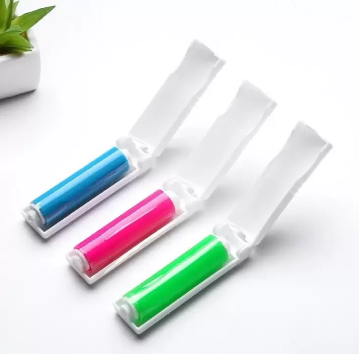 Portable folding hair removal brushes Reusable Washable Lint Roller Sticky Silicone Dust Wiper Pet-Hair Remover Cleaning Brush SN3144