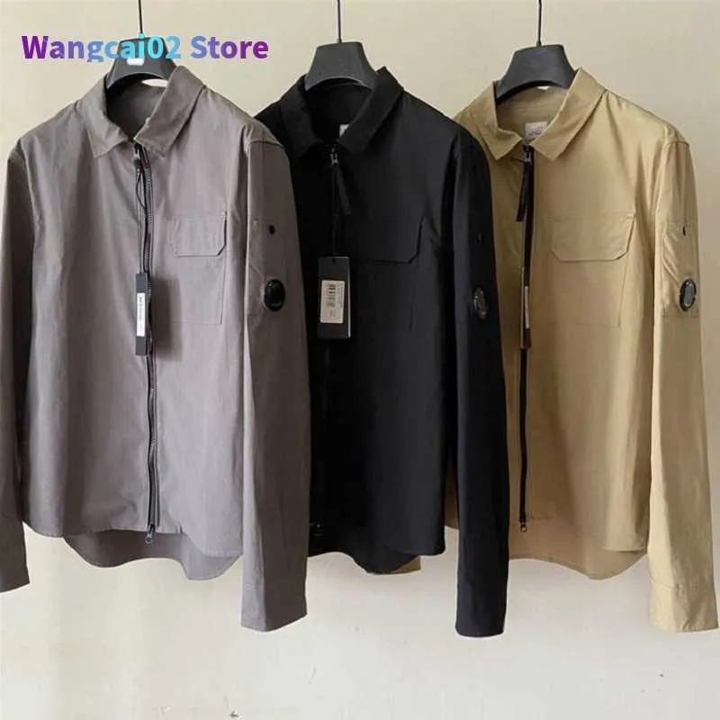 Men's Jackets Lens Men T Camisetas Casual Casual Gabardine Tined Utility Utility Camiseta de manga comprida T-shirts Tops Tamanho M-xxl preto cinza khaki de alta qualidade T230228