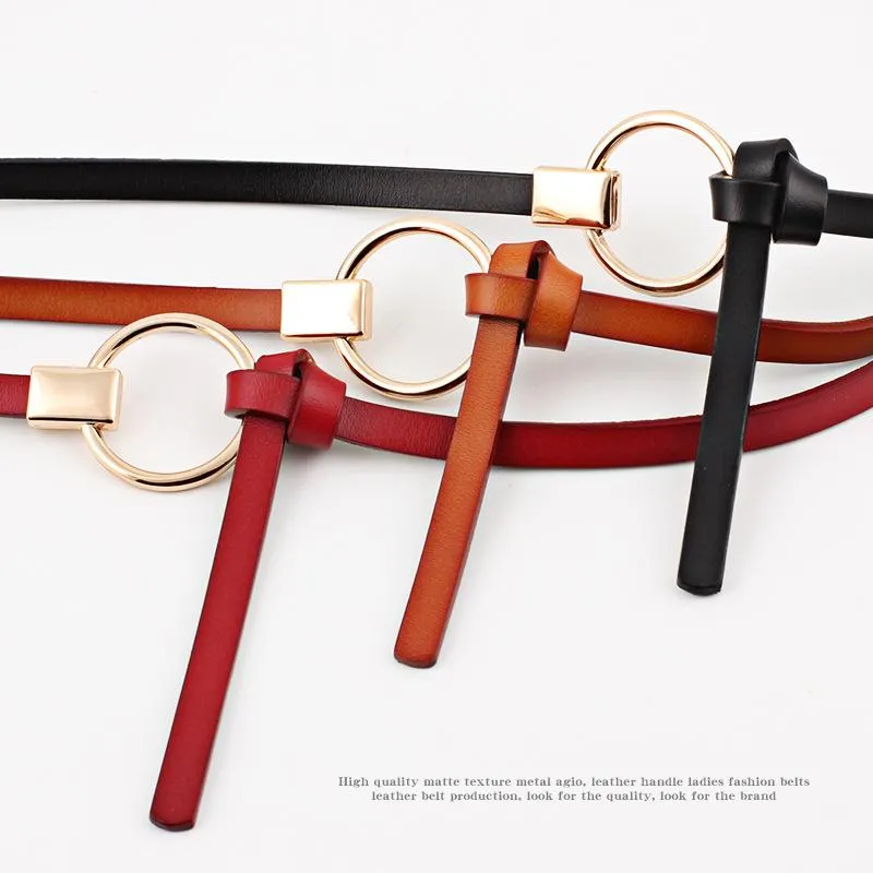 Belts Korean Knotted Genuine Leather Belt Female Waist Women Wide Strap Cinturon Mujer Cinto Feminino CinturonesBelts