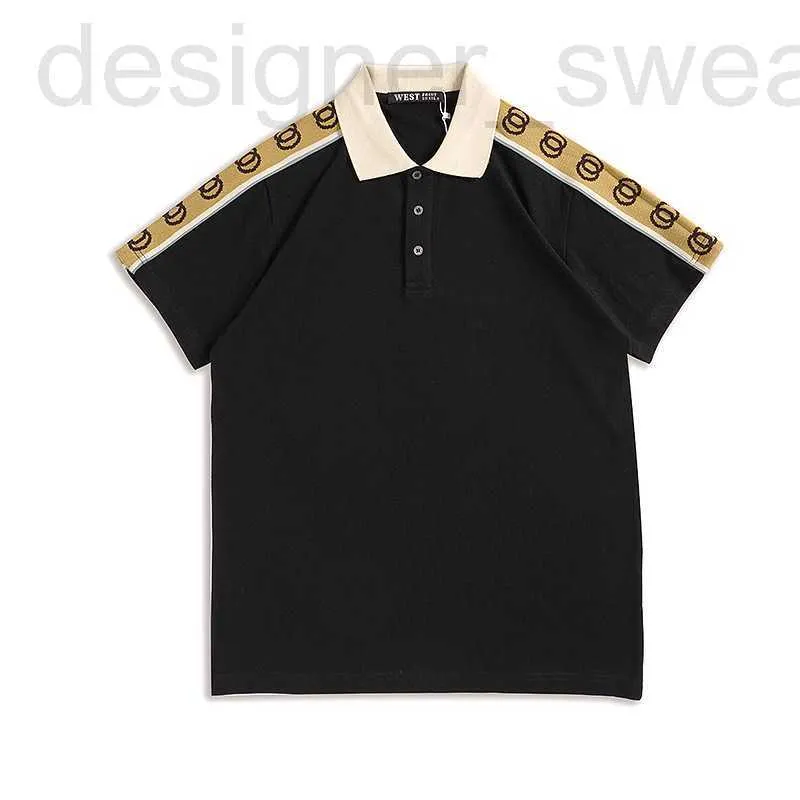 Polo's Designer Zomer Nieuw modemerk Hoogglans stripde gestreepte Jacquard Polo Shirt Korte Sleeved Pure Cotton Personalised Couple Student Wear R7QR