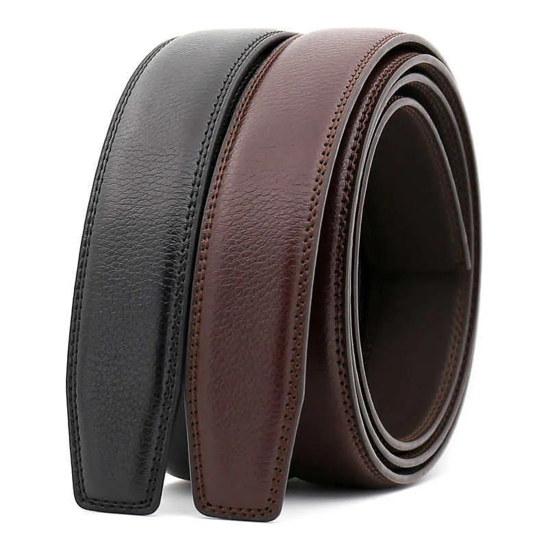 Cinturones 30cm 31cm Ancho Cinturón De Cuero Hombres Sin Hebilla Cinturones Para Hombre Cinturón De Cuero Genuino De Lujo Stap Negro Marrón 110cm130cm CE3300 Z0228