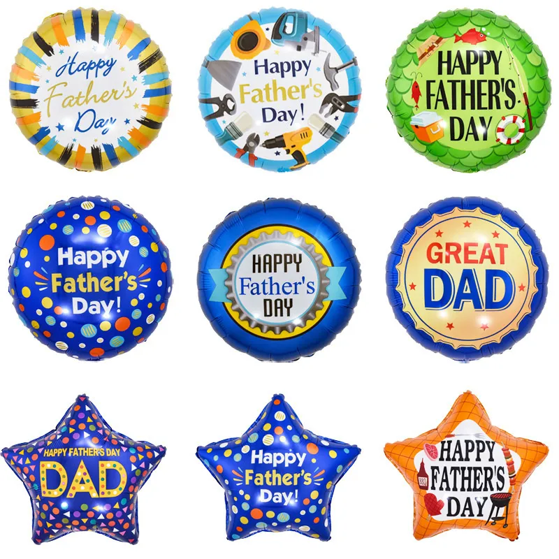 18Inch English Happy Father's Day Foil Helium Balloons Feliz Dia Super Papa Father Mother's Party Decoration Air Globos